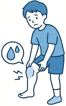 膝が痛い・水がたまるイラスト