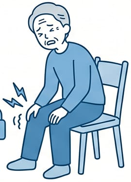 関節が硬くて動かしにくいイラスト