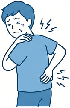 慢性的な腰痛や肩こりを治したいイラスト